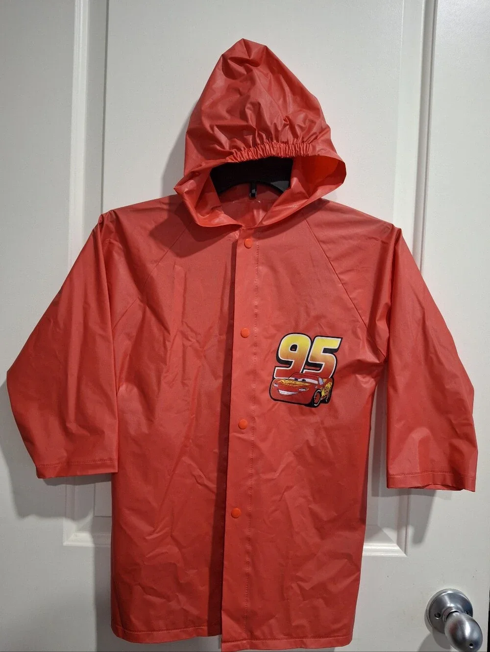 Disney Pixar Red Kids' Raincoat with Lightning Car 95 Size Medium(4years)